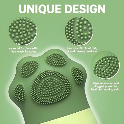 SkinSide Ice Roller for Face with Scrubber | Ice Roller for Face | For Men & Women | Ice Cube Roller for Glowing Skin & Puffy Eyes | Reusable & Unbreakable (Green) - Image 5