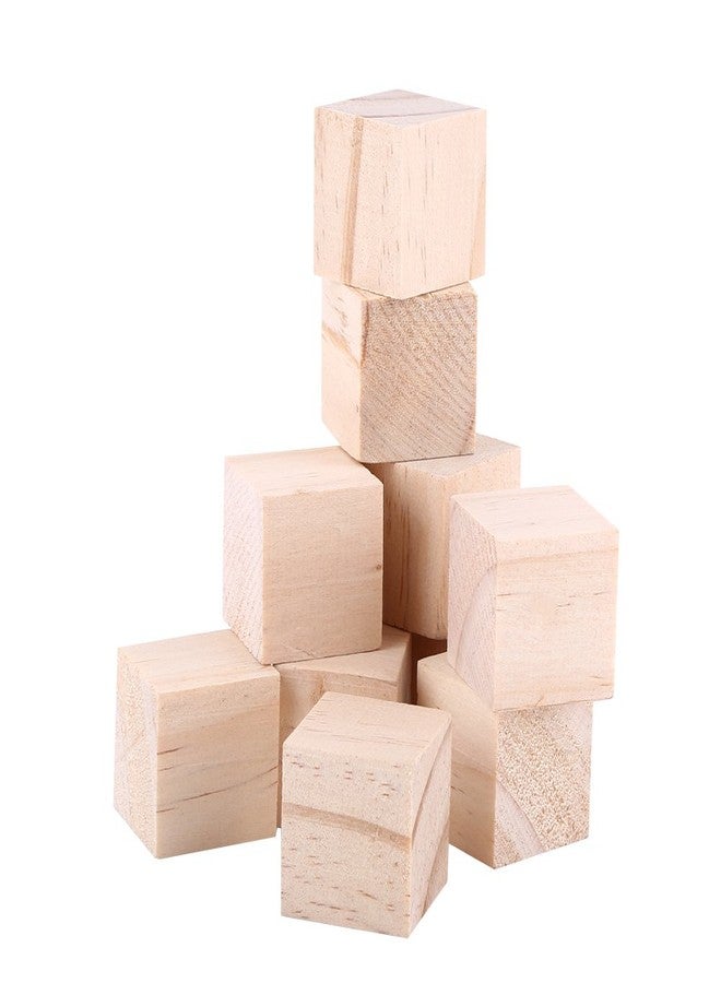 Zerodis 1 Inch Wooden Cubes Blocks Cubes Woodwork 10pcs 25mm Wood Unfinish Wood Blocks - Image 1