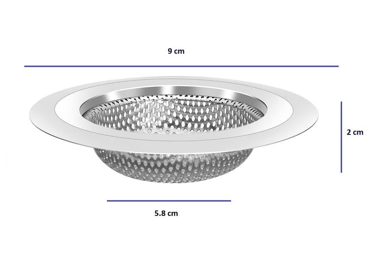 Marwall Stainless Steel Kitchen Sink Drain Strainer and Sink Strainer Stopper, Anti Clogging Sink Disposal Stopper with Large Wide Rim for Kitchen Sinks Jali (Pack of 2 Pcs) (9cm) - Image 4