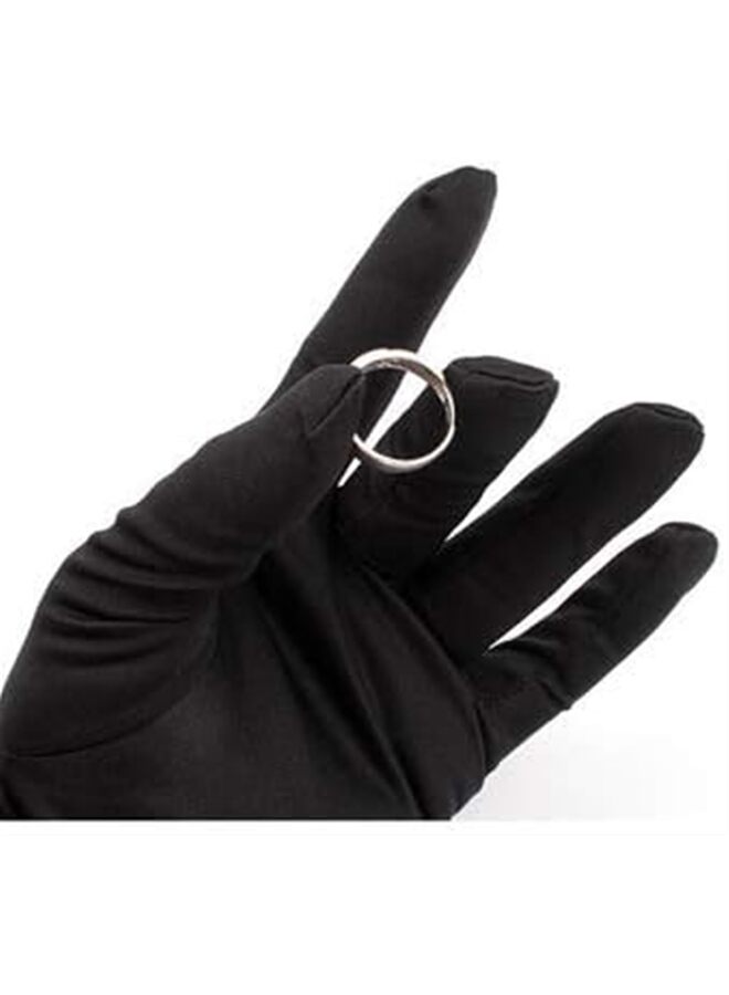 2PCS Full Finger Microfiber Cleaning Polishing Watch and Jewellery Handling Soft Gloves,Microfiber Gloves Dusting Fingerprint Proof for Lens Optics Jewelry (Black) - Image 2