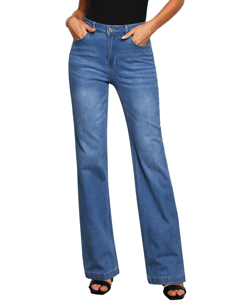 GRAPENT Plus Size High Waisted Jeans for Women Jeans Plus Size for Women Stretch High Waisted Color Long Lapis Longing XX-Large 22 - Image 1