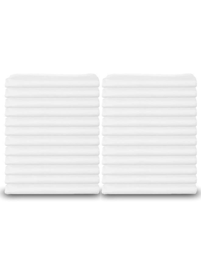 White Classic White Classic White Cotton Pillow Cases Standard Size Set of 24, Heavy Weight Quality Pillowcase with T-200 Thread Count, Elegant Double Stitched Tailoring Pillowcases, Pillow Covers 20x30 Inch  - Image 1