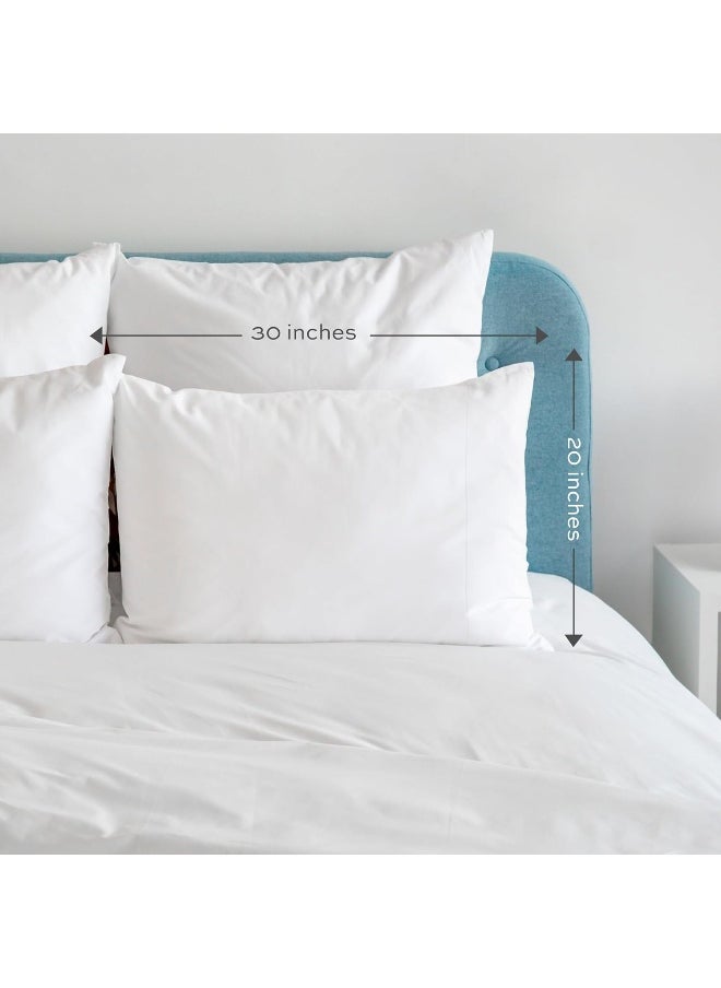 White Classic White Classic White Cotton Pillow Cases Standard Size Set of 24, Heavy Weight Quality Pillowcase with T-200 Thread Count, Elegant Double Stitched Tailoring Pillowcases, Pillow Covers 20x30 Inch  - Image 4