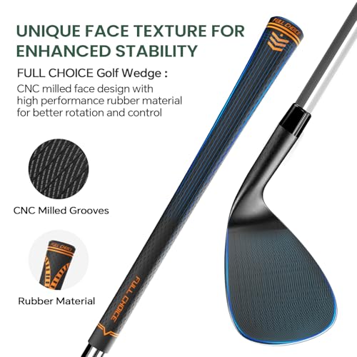 FULL CHOICE Golf Wedges 56 Degree Golf Sand Wedge Gap Wedge Lob Wedge Golf Clubs Wedges Golf Clubs for Men Women Right Hand CNC Milled Face for More Spin and Control - Image 3