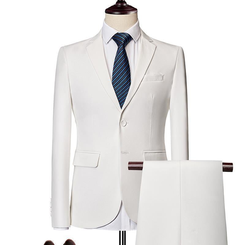 Grass Green Suit Three-Piece Suit Mens Super plus size Studio Wedding Dress suit Orchestra Performance Annual Meeting MC Suit White (Suit Pants)