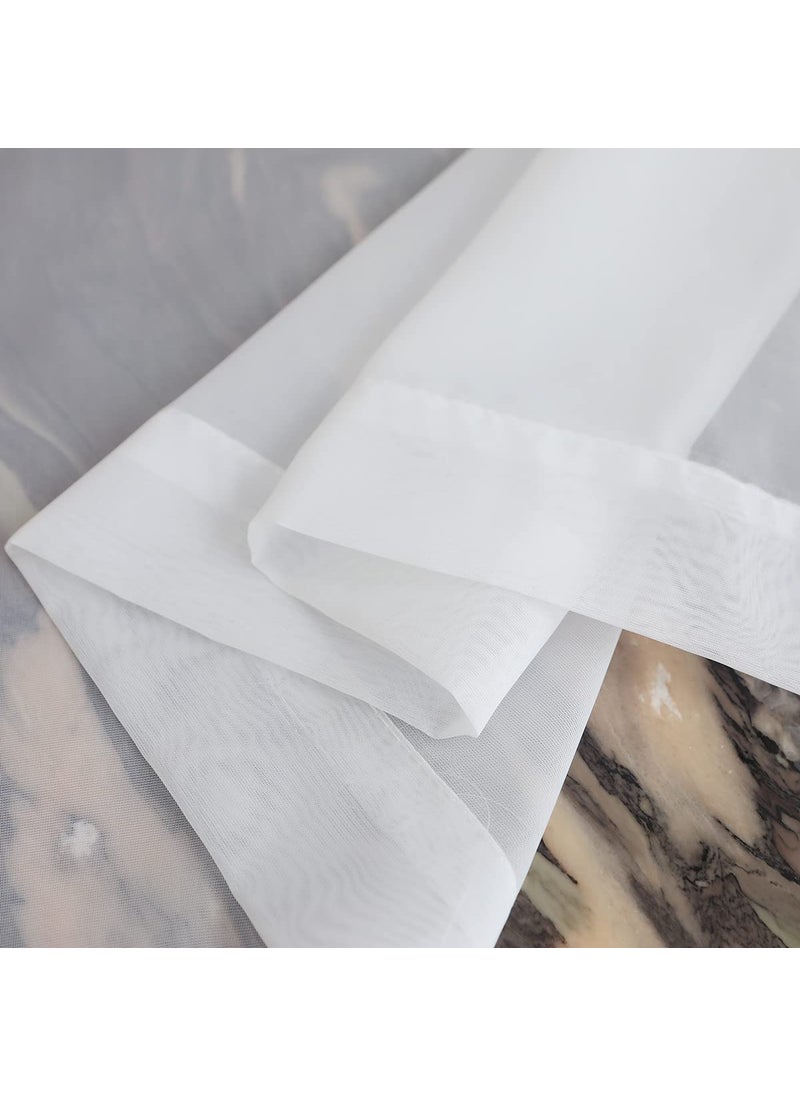 L&TEC Window White Sheer Curtains 51.8x83.8 Inches Long 2 Panels Sheer White Curtains Basic Rod Pocket Panel for Bedroom Children Living Room Yard Kitchen (White  51.8"" W x 83.8"" L | 2 pcs)  - Image 4