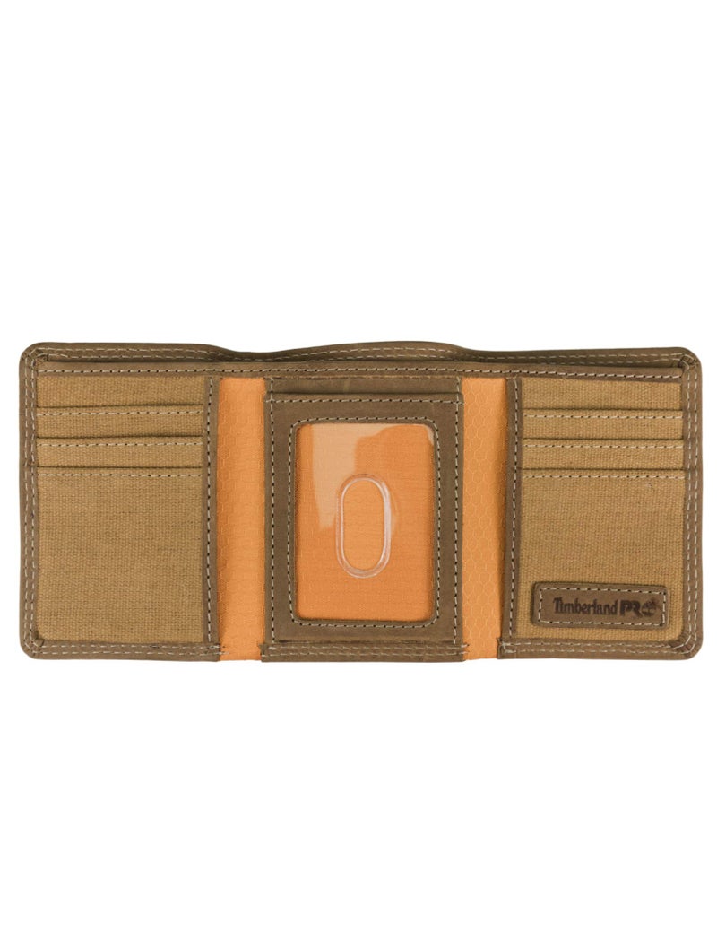 Timberland PRO Men's Leather RFID Trifold Wallet with ID Window, Wheat/Pullman, One Size - Image 2