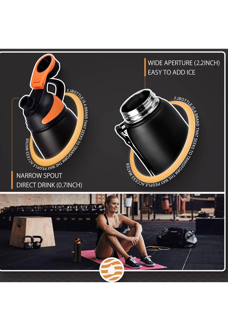 FjBottle - Stainless Steel Water Bottle 1L with Magnetic Lid, BPA Free Insulated Water Bottle, Sports Metal Water Bottle Hot&Cold Drinks Vacuum Flask Leak-Proof for Gym, Work, Travel - Image 1