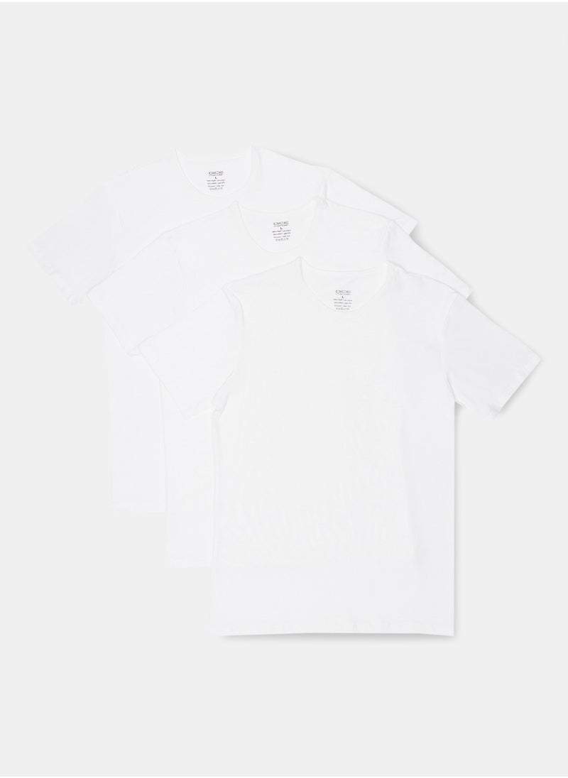 DICE - Pack Of 3 T-Shirt Cotton-White - Image 1
