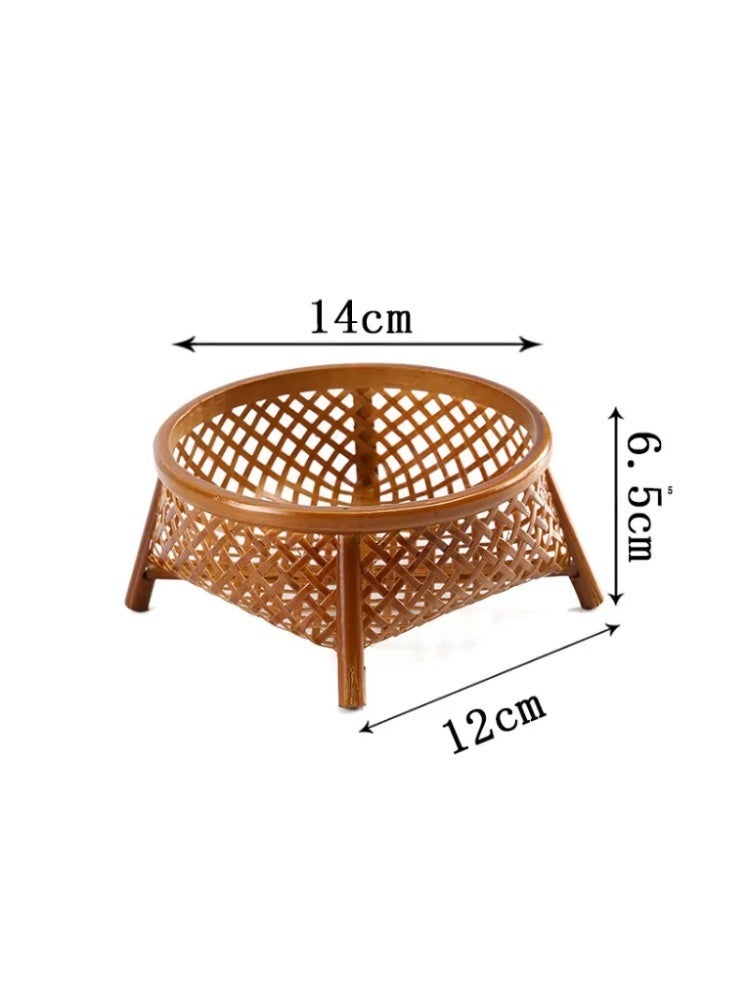 Handwoven Bamboo Fruit & Snack Basket - Multipurpose Tea Pastry Organizer Bin, Natural Storage Tray (Arabic Home Decor) - Image 2