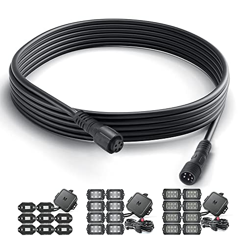 MICTUNING 10FT 5Pin Extension Wire Cable Cord for C1 C2 Q1 RGBW Series LED Rock Lights V1 Wheel Ring Lights (2 Pack) - Image 1