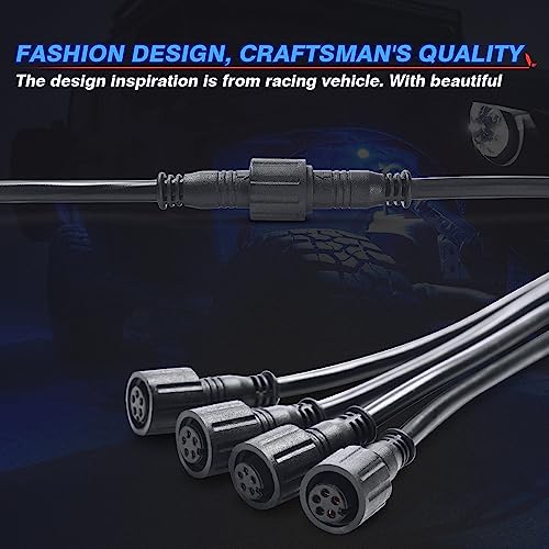 MICTUNING 10FT 5Pin Extension Wire Cable Cord for C1 C2 Q1 RGBW Series LED Rock Lights V1 Wheel Ring Lights (2 Pack) - Image 5