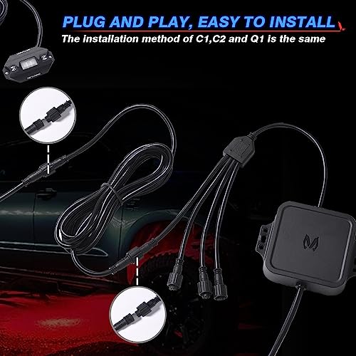 MICTUNING 10FT 5Pin Extension Wire Cable Cord for C1 C2 Q1 RGBW Series LED Rock Lights V1 Wheel Ring Lights (2 Pack) - Image 4