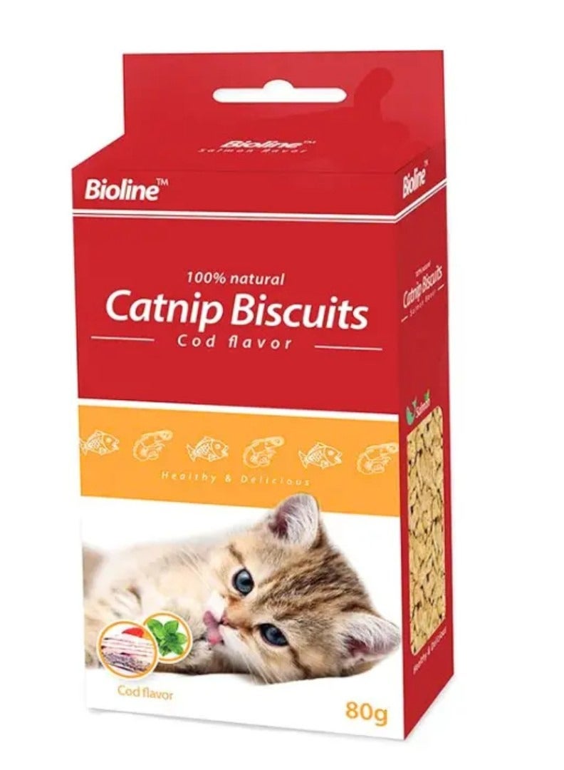 بايولاين بسكويت بيولاين كاتنيب بنكهة سمك القد للقطط 80 جرام - Image 1