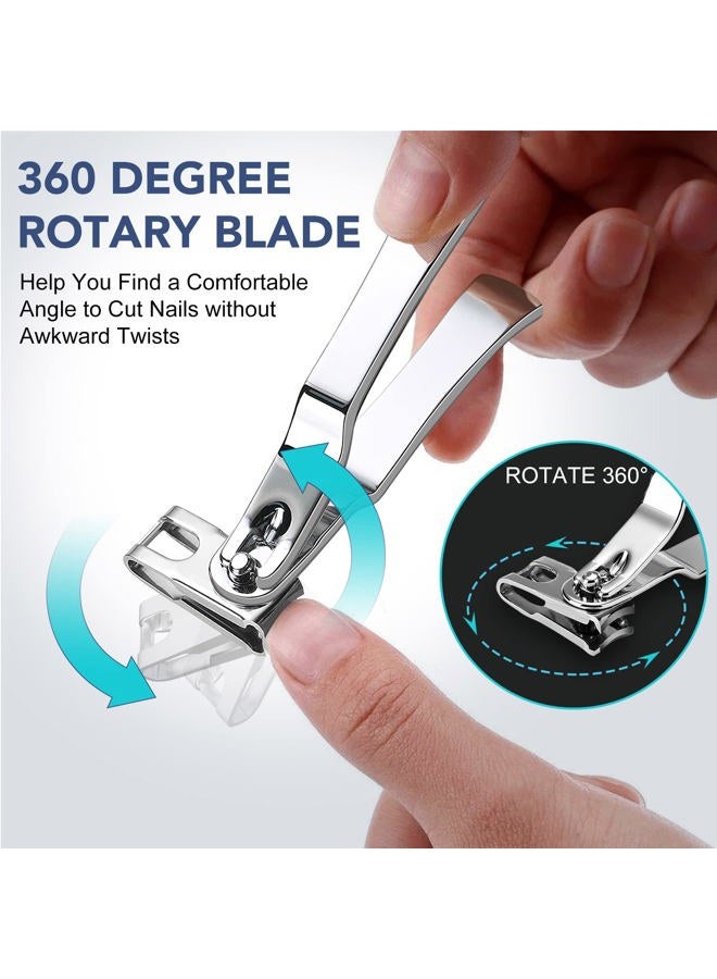 DRMODE مقص أظافر القدم لكبار السن للأظافر السميكة - مقص أظافر كبير بفك واسع للأظافر السميكة، مقص أظافر ثقيل حاد محترف للرجال وكبار السن مع حقيبة جلدية - Image 4