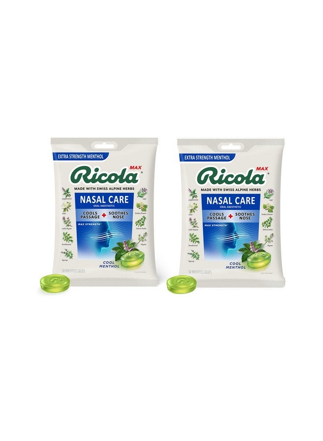 Ricola Max Cool Menthol Nasal Large Bags 34Ct, Pack Of 2
