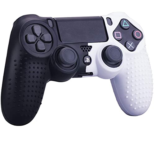 PSS Special Design Studded Dots Silicone Case Cover Skin Protective for PS4 Wireless Controller 2 Thumb Grips (Black&White) - Image 2