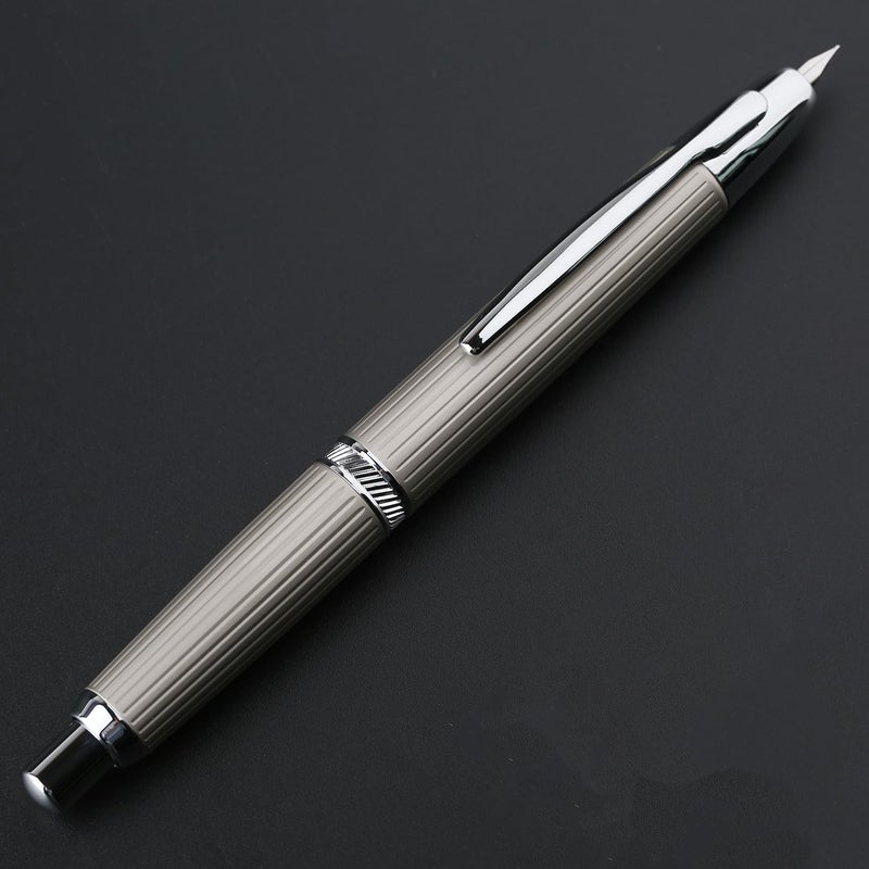 erofa Majohn A1 Retractable Fountain Pen with Box Press Extra Fine Nib Metal White Stripe Ink Pen with Converter Writing Set With Clip Version - Image 2