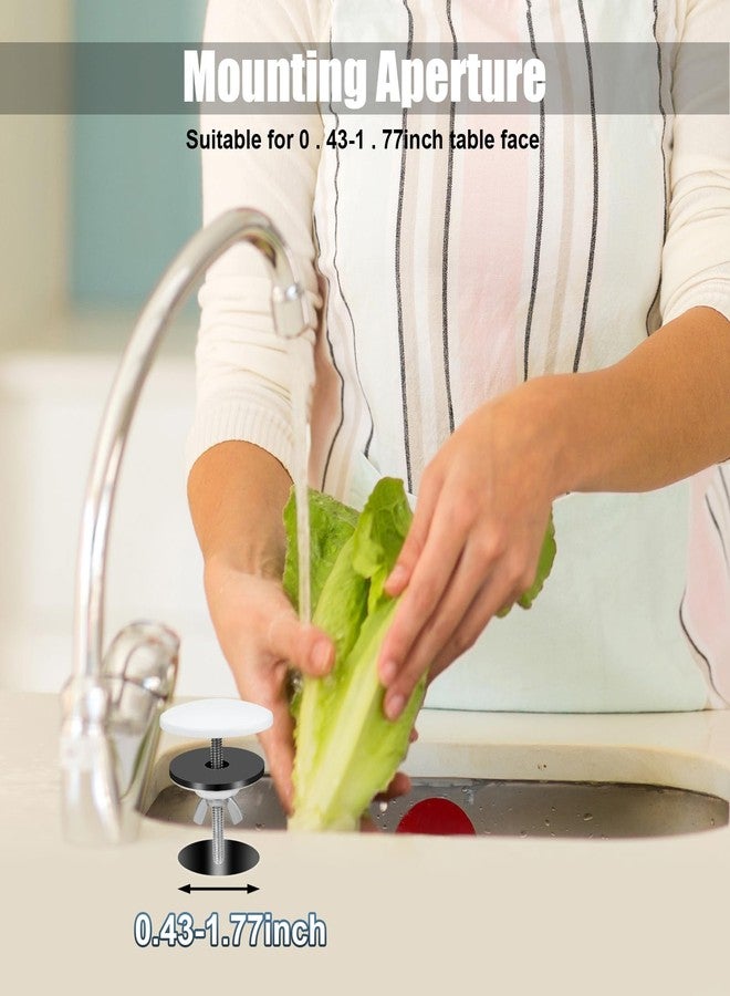 XIHIRCD Kitchen Sink Hole Cover, Zinc Alloy Stainless Steel Kitchen Sink Plug Sealing Cover Sink Plug Sink Hole Cover for Kitchen Sink (White) - Image 5