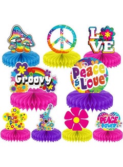Generic 9 Pieces 60 Party Supplies Hippie Party Honeycomb ...