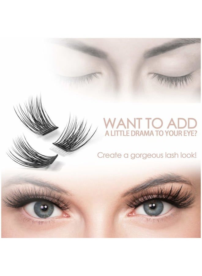 EASITENSION DIY Eyelash Extension, 3D Effect Glue Bonded Band Individual Lash 12 Clusters Volume Lashes Set, Home Eyelash Extension, C curl Lashes Pack (14MM) - Image 5