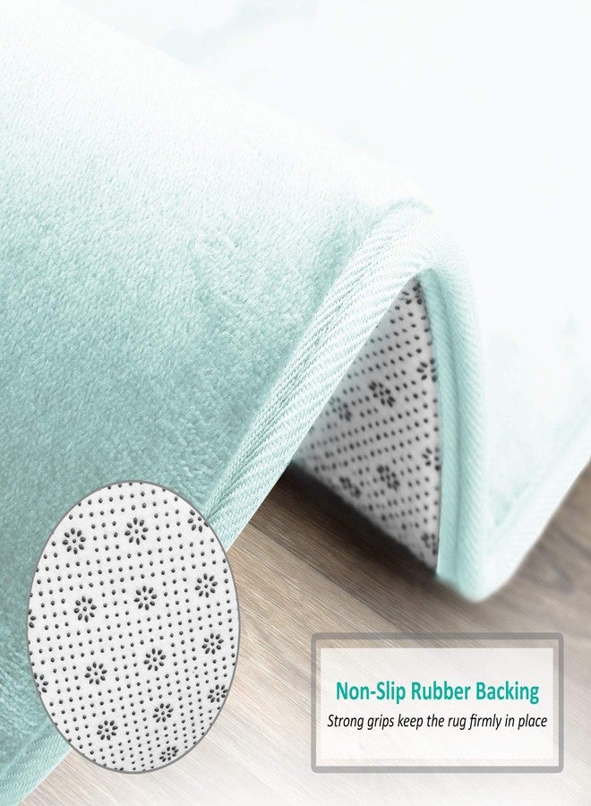 Clara Clark Bathroom Rugs, Ultra Soft Plush Bath Mat for Bathroom, Non-Slip, Velvet Memory Foam Bath Rugs, 17 x 24, Solid Aqua Light Blue - Image 5