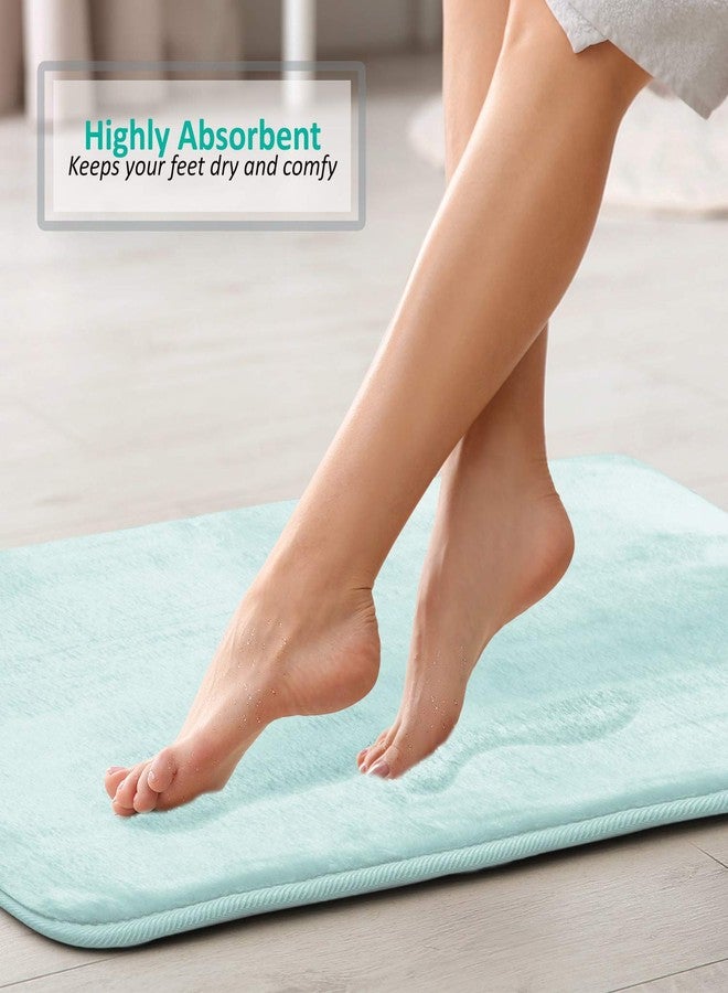 Clara Clark Bathroom Rugs, Ultra Soft Plush Bath Mat for Bathroom, Non-Slip, Velvet Memory Foam Bath Rugs, 17 x 24, Solid Aqua Light Blue - Image 4