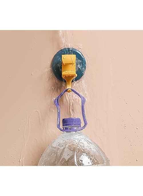 KolorFish KolorFish PunchFree Hooks Waterproof Multifunction Wall Hangers for Handbags Keys Bathroom Kitchen Home Office Yellow  - Image 3