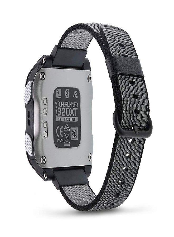 C2D JOY Woven Nylon Strap Compatible with Garmin Forerunner 920XT Bands Replacement Accessory - Large (Black) - Image 1