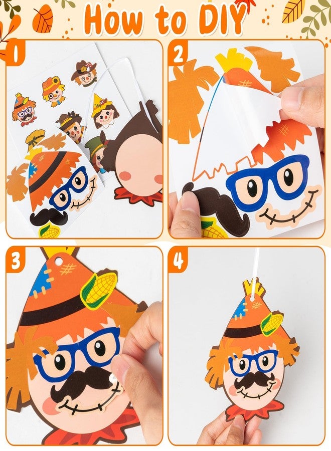 ANGOLIO Fall Crafts for Kids Kindergarten DIY Scarecrow Craft Kits 123Pcs Autumn Thanksgiving Art Craft Make Your Own Scarecrow Head Set for Home Class Game Art Activities Preschoolers Holiday Gifts - Image 3