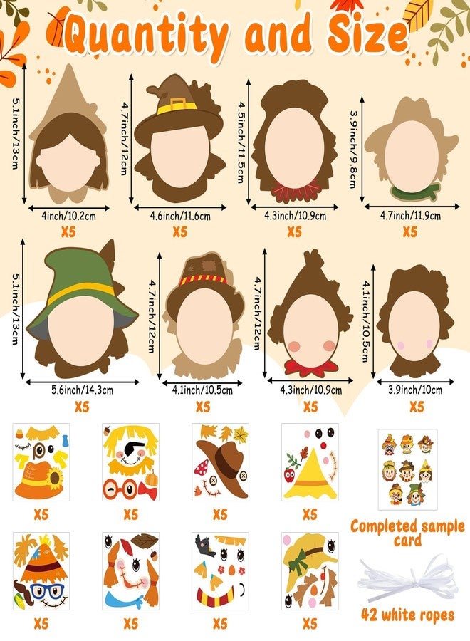 ANGOLIO Fall Crafts for Kids Kindergarten DIY Scarecrow Craft Kits 123Pcs Autumn Thanksgiving Art Craft Make Your Own Scarecrow Head Set for Home Class Game Art Activities Preschoolers Holiday Gifts - Image 2