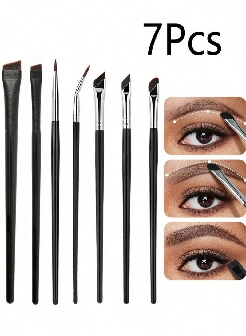 Generic 7pcs Eyeliner Brush Eyebrow Brush Set,Fine Angled Ultra thin Precision Makeup Brushes, Precision Gel Eye Liner - Image 1