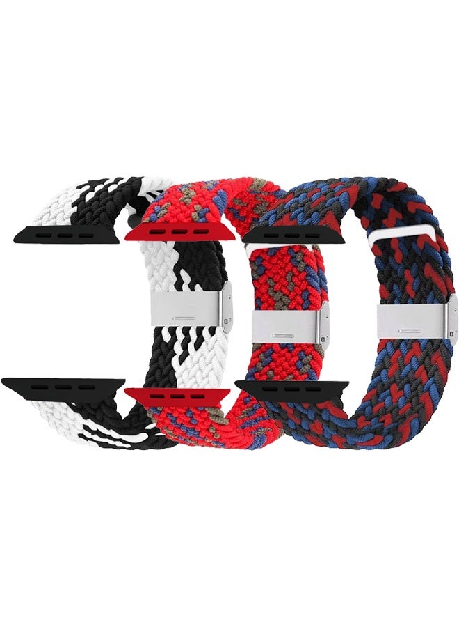 CATANES 3 Packs Replacement Band for Apple Watch Band 38mm 40mm 41mm (42mm Series 10) – Nylon Braided Elastic Band - Image 1