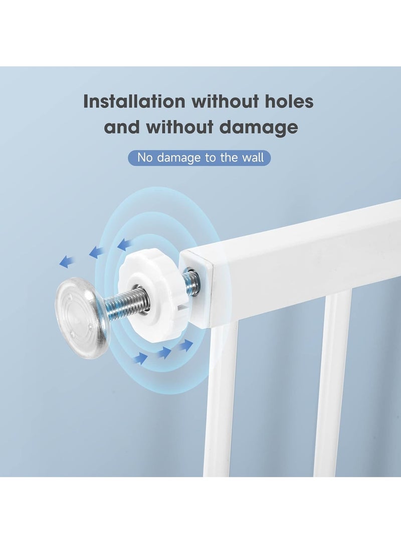 Arabest Safety Gate Baby Gate, Extra Wide Baby Gate Suitable For 76 83 cm, Auto Close Indoor Safety Gates For Doorway Hallway And Stair Use, Safety Gate Height 76 cm, White  - Image 3