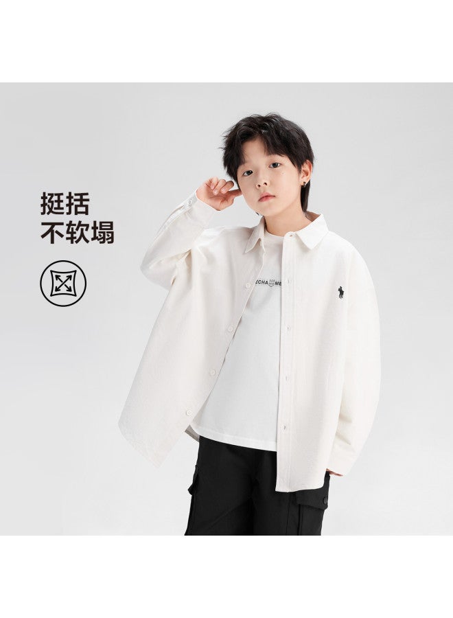 Zuoxi Boys' Pure Cotton Shirt - Casual Versatile Autumn Wear, Stylish Kids' Shirt, New 2025 Spring/fall Collection For Big Kids - Image 4