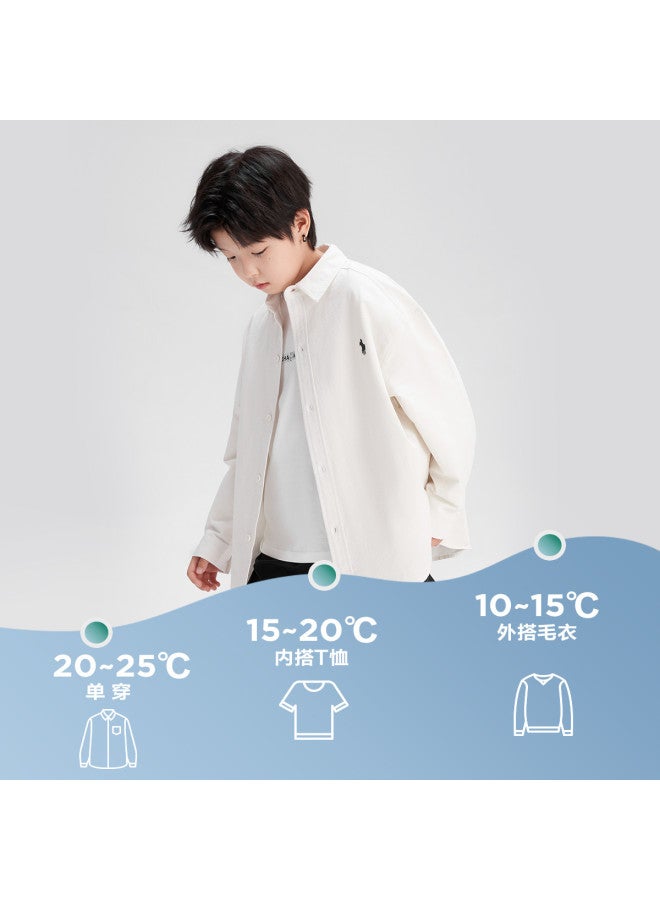 Zuoxi Boys' Pure Cotton Shirt - Casual Versatile Autumn Wear, Stylish Kids' Shirt, New 2025 Spring/fall Collection For Big Kids - Image 5