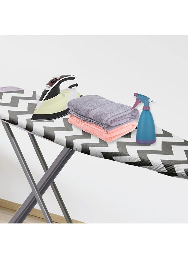 Lroning Board Cover and Pad for Extra Wide 135 * 56cm Ironing Boards,Premium Heavy Duty 3-Layer Silicone Coated Cover with 2mm Foam and 4mm Felt,Resists Scorching and Staining