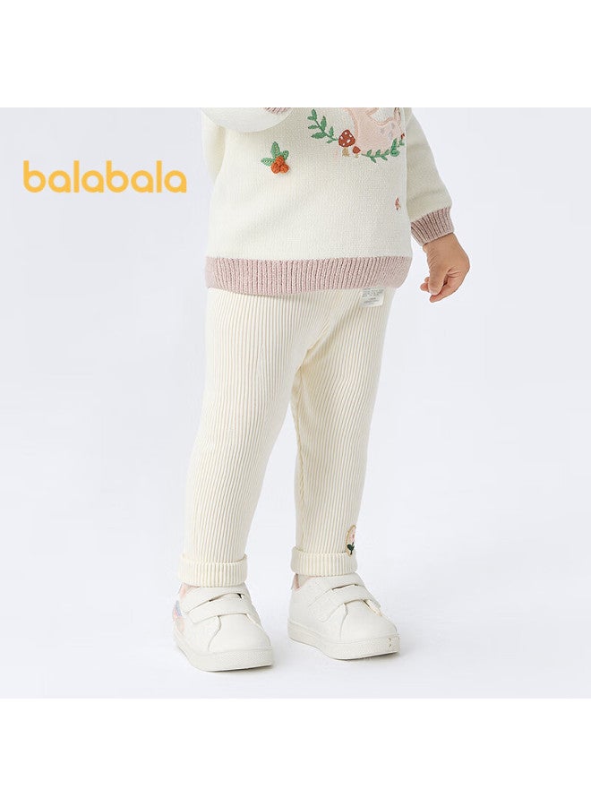 Balabala Fleece-lined Leggings For Infants And Toddlers, Girls' Pants For Autumn And Winter, Warm, Versatile, Style, 209425108001 - Image 4
