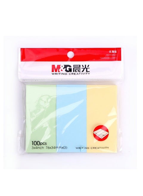 M&G Chenguang 100 sheets 3-color sticky notes sticky labels name 76*34mm - No:YS-14