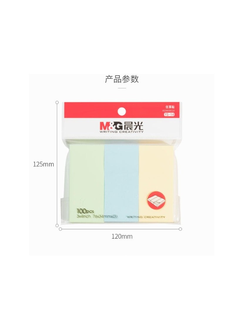 M&G Chenguang 100 sheets 3-color sticky notes sticky labels name 76*34mm - No:YS-14