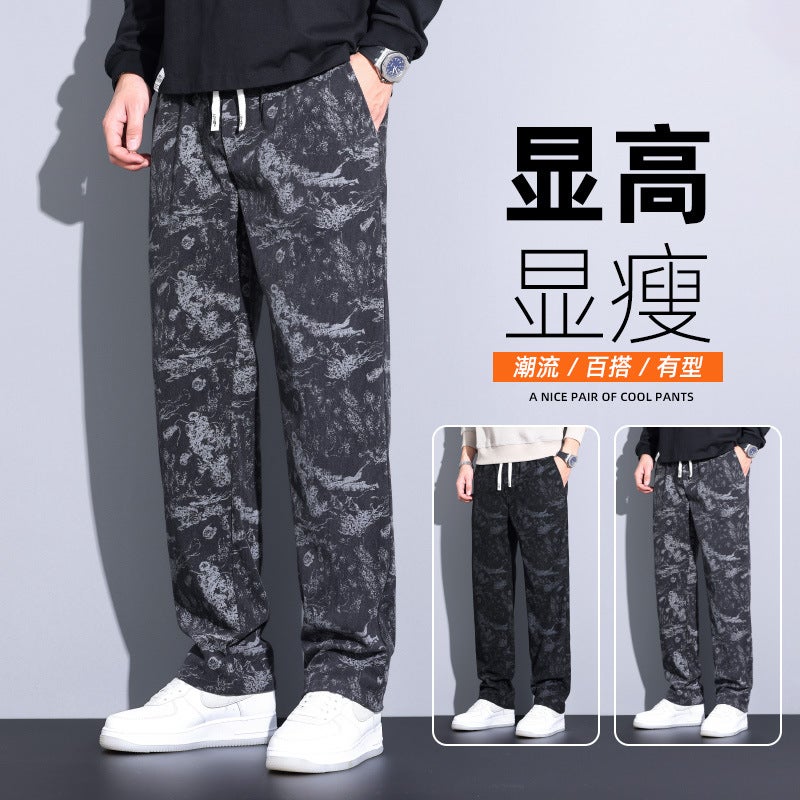 Gray Casual Pants Boys Loose Drape Trendy Sports Pants Straight Pants Black Thick - Image 2
