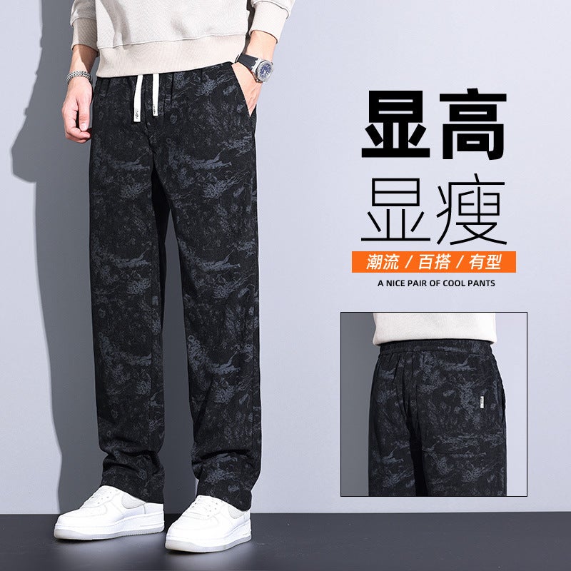 Gray Casual Pants Boys Loose Drape Trendy Sports Pants Straight Pants Black Thick - Image 4