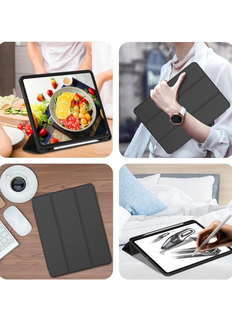 Generic New iPad Pro 12.9 Case 2021(5th Gen) with Pencil Holder [Support iPad 2nd Pencil Charging/Pair],Trifold Stand Smart Case with Soft TPU Back,Auto Wake/Sleep (BLack)  - Image 3