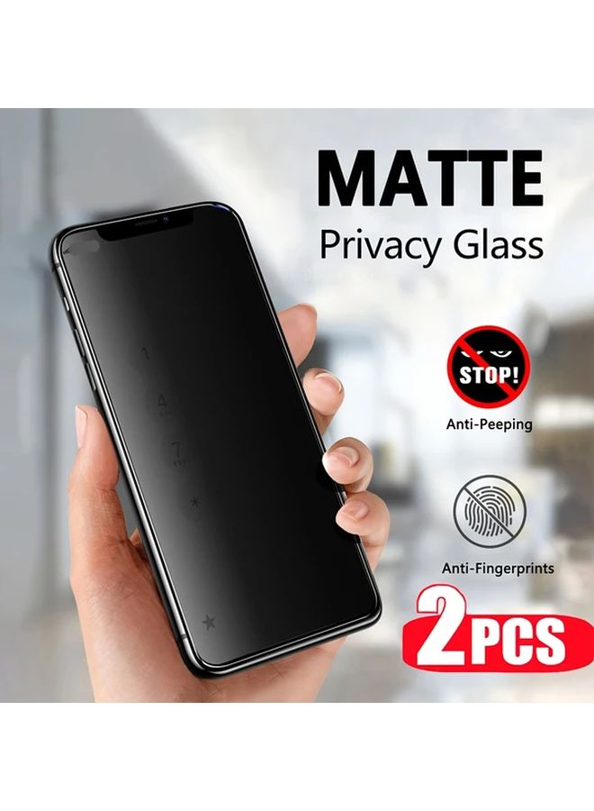 2pcs Tempered Glass Privacy Screen Protector For iPhone 13 Mini Full Coverage Frosted 9H Hardness Edge Protection Anti Drop Anti Scratch Easy Install - Image 1