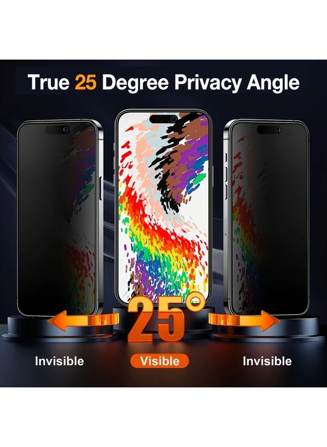 2pcs Tempered Glass Privacy Screen Protector For iPhone 13 Mini Full Coverage Frosted 9H Hardness Edge Protection Anti Drop Anti Scratch Easy Install - Image 3