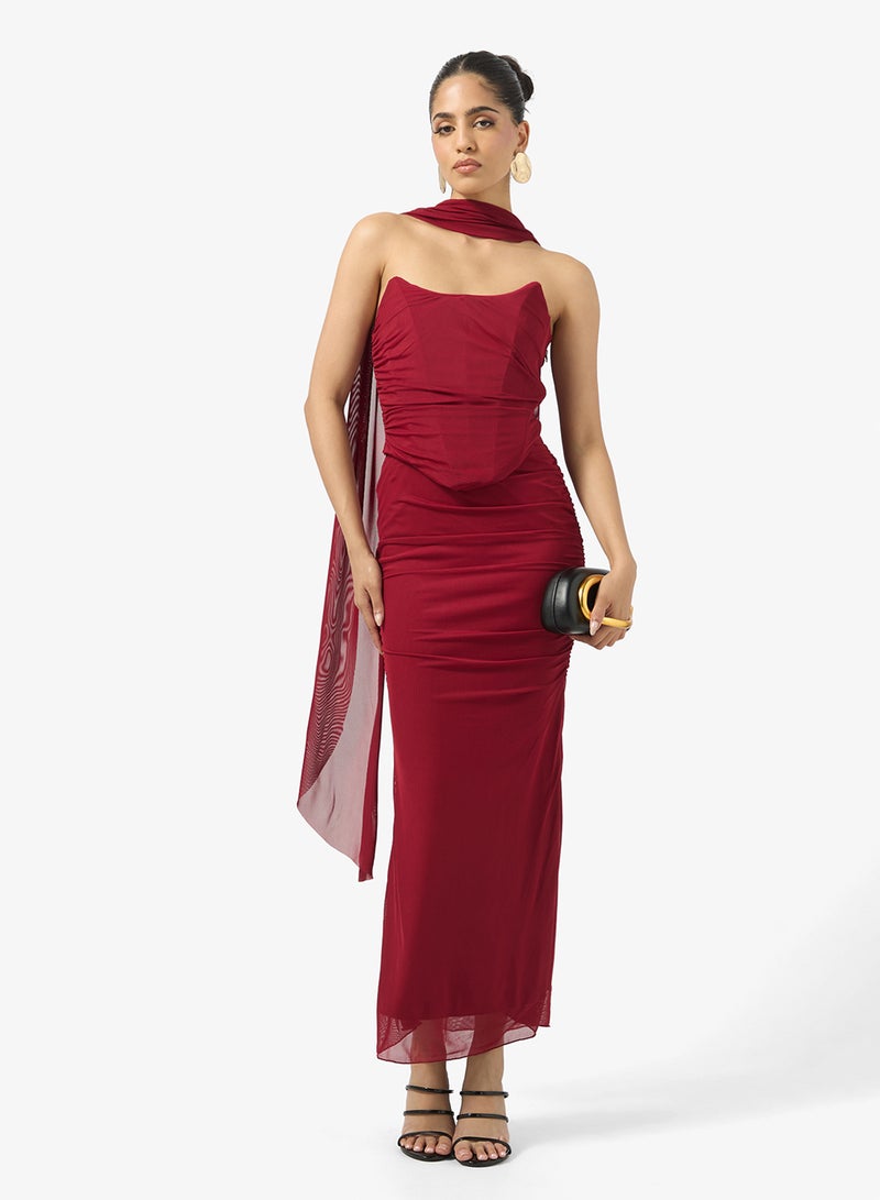 Ginger Corset Bodice Top & Bodycon Skirt Set with Scarf - Image 5