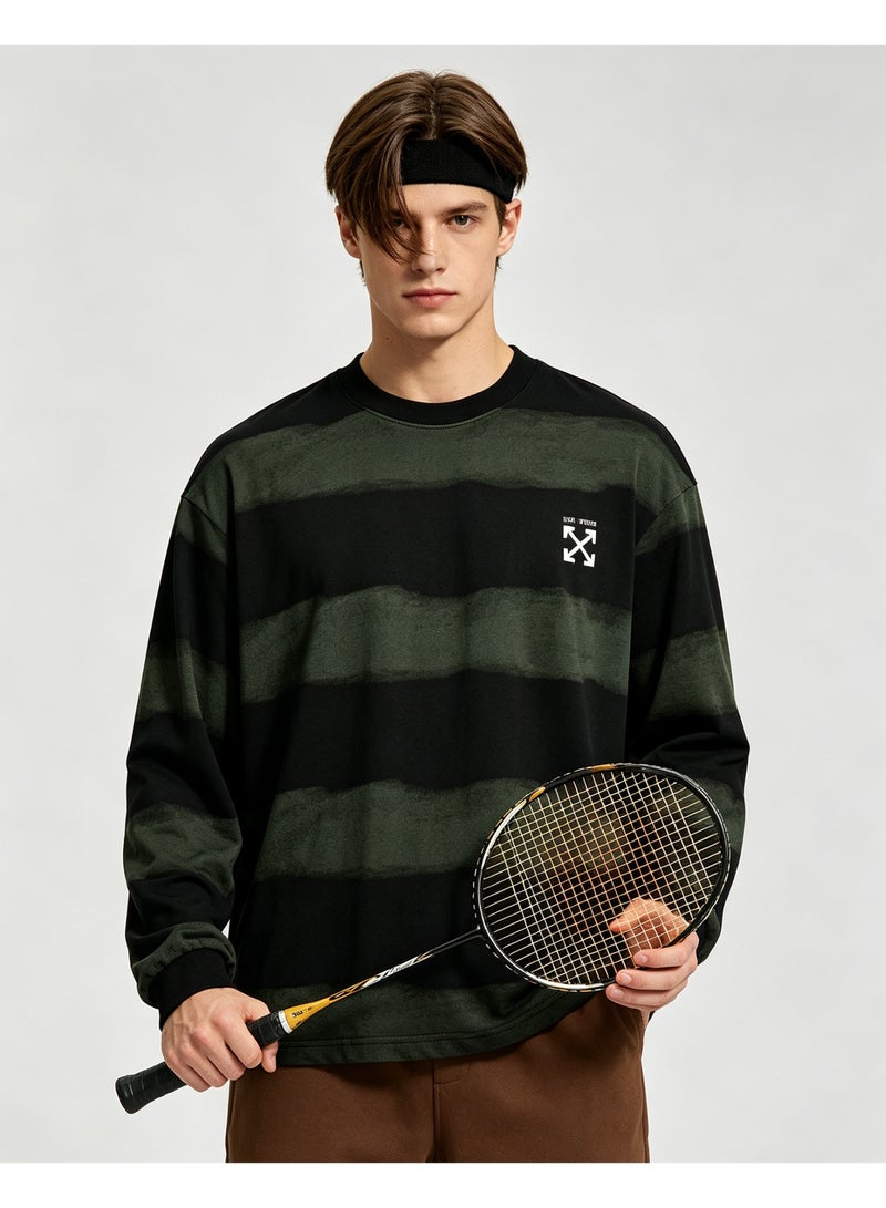 أوف-وايت OFF-WHITE Men's and women's tie-dyed striped long-sleeved pullover tops - Image 5