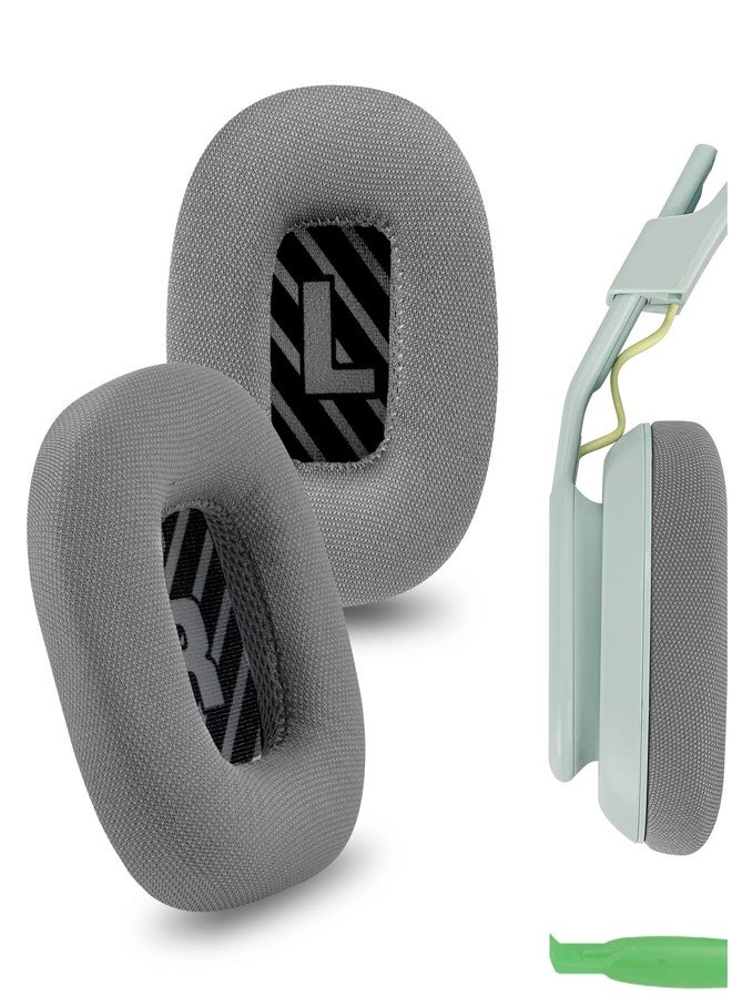 Geekria Comfort Mesh Fabric Replacement Ear Pads for Astro Gaming A10 Gen 2 Headphones Ear Cushions, Repair Parts (Grey/Black) - Image 1