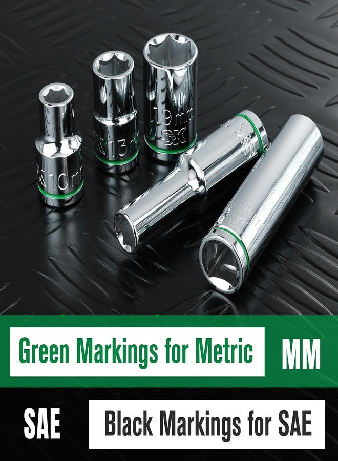 SK 1/2" Drive Socket Set, Metric Sockets, 11-Piece 10-20mm, SuperKrome Finish, Preminum CR-V Construction, with Aluminum Socket Organizer - Image 5