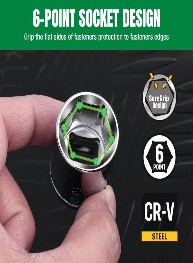 SK 1/2" Drive Socket Set, Metric Sockets, 11-Piece 10-20mm, SuperKrome Finish, Preminum CR-V Construction, with Aluminum Socket Organizer - Image 4